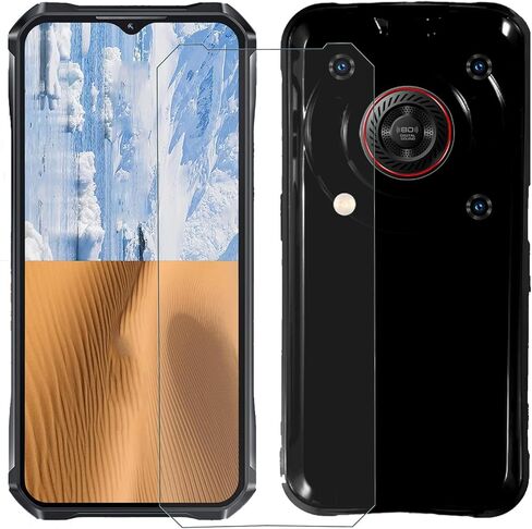 حافظة لهاتف Oukitel WP33 Pro (6.60 بوصة)، حافظة بغطاء أسود لهاتف Oukitel WP33 Pro مع واقي شاشة من الزجاج المقسى in Kuwait
