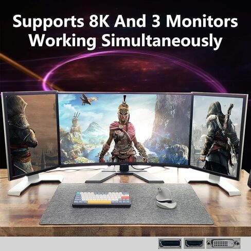 بطاقة رسومات RX 580 AMD بسعة 8 جيجابايت، بطاقة فيديو Radeon RX580 GDDR5 2048SP 1284 ميجا هرتز 256 بت مع مروحة تبريد مزدوجة، HDMI، DP، DVI، PCIE Express 3.0 GPU، تدعم ما يصل إلى 8K لألعاب المكتب والكمبيوتر in Kuwait