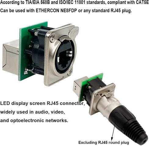 PENGLIN 10PCS Ethercon Rj45 Chassis Socket, NE8FDP Ethercon Pass Through Connector, D Series Cat5 RJ45 Panel-Mount Socket in Kuwait