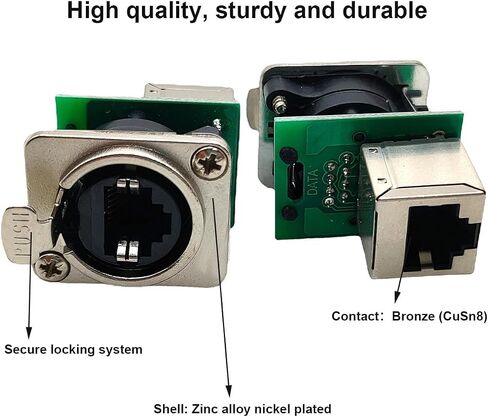 PENGLIN 10PCS Ethercon Rj45 Chassis Socket, NE8FDP Ethercon Pass Through Connector, D Series Cat5 RJ45 Panel-Mount Socket in Kuwait