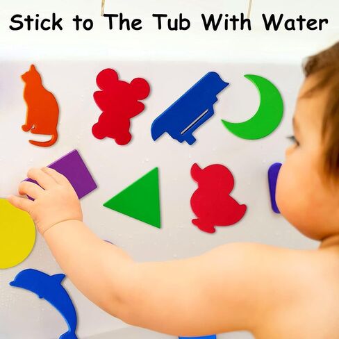 Foam Bath Toys Toddlers 1-3 - Bathtub Toys With Storage Bag Mold Free Baby Bath Toys For 6-12-18-24 Months Infant Shower Toys For 1 2 3 4 5 Year Old Boy Girl Kids Learning Toys Children Birthday Gifts in Saudi Arabia