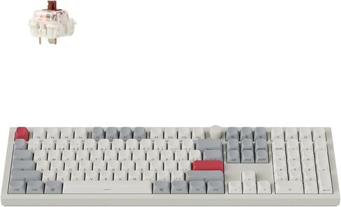 Keychron Q6 Max QMK/LAUNCHER Wireless Bluetooth/2.4 جيجا هرتز/USB-C لوحة مفاتيح ميكانيكية سلكية مخصصة، مقبض كامل الحجم قابل للبرمجة بإضاءة خلفية RGB ومفتاح Gateron Brown قابل للتبديل السريع لنظام التشغيل Mac Windows Linux - أبيض in Kuwait