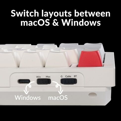 Keychron Q6 Max QMK/LAUNCHER Wireless Bluetooth/2.4 جيجا هرتز/USB-C لوحة مفاتيح ميكانيكية سلكية مخصصة، مقبض كامل الحجم قابل للبرمجة بإضاءة خلفية RGB ومفتاح Gateron Brown قابل للتبديل السريع لنظام التشغيل Mac Windows Linux - أبيض in Kuwait