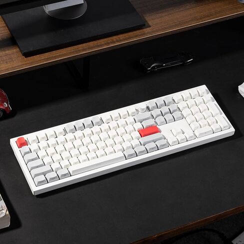 Keychron Q6 Max QMK/LAUNCHER Wireless Bluetooth/2.4 جيجا هرتز/USB-C لوحة مفاتيح ميكانيكية سلكية مخصصة، مقبض كامل الحجم قابل للبرمجة بإضاءة خلفية RGB ومفتاح Gateron Brown قابل للتبديل السريع لنظام التشغيل Mac Windows Linux - أبيض in Kuwait