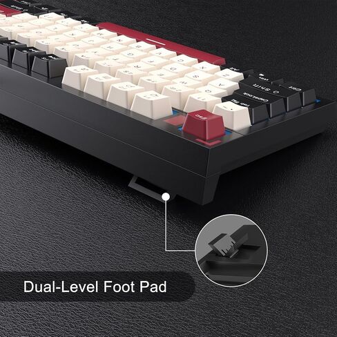 Camiysn Compact 75% Mechanical Gaming Keyboard with Blue Switches, Ice Blue Backlit Wired TKL Keyboard, Retro Style Keyboard 87 Keys for Windows PC Mac, White Black in Saudi Arabia