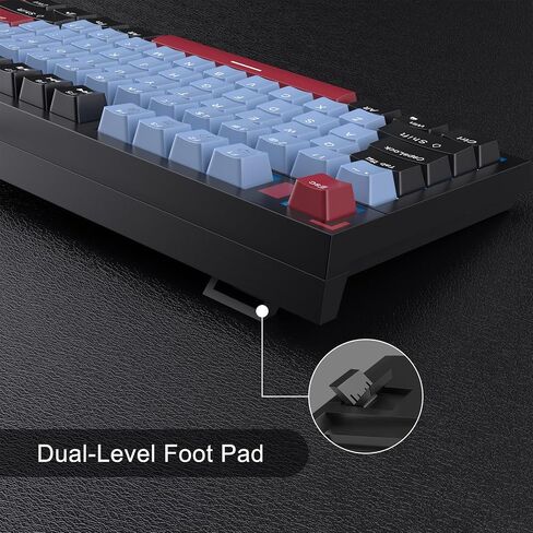 Camiysn Compact 75% Mechanical Gaming Keyboard with Blue Switches, Ice Blue Backlit Wired TKL Keyboard, Retro Style Keyboard 87 Keys for Windows PC Mac, White Black in Saudi Arabia