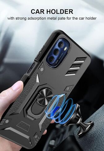 Shockproof Camouflage Moto G 5g 2023 Case with Screen Protector Motorola Moto G Power 5g 2023 Case with Holster Belt Clip Moto G 5g 2023 Case with Ring Stand Card Holder (Black) in Saudi Arabia