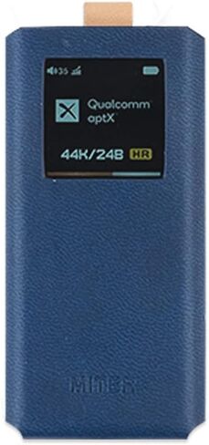 حافظة ميتري لجهاز FiiO BTR7، غطاء جلد صناعي إيطالي مصنوع يدويًا مع حبل قلادة لـ BTR-7 (كحلي) in Kuwait