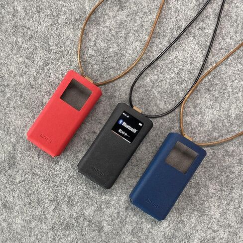 حافظة ميتري لجهاز FiiO BTR7، غطاء جلد صناعي إيطالي مصنوع يدويًا مع حبل قلادة لـ BTR-7 (كحلي) in Kuwait