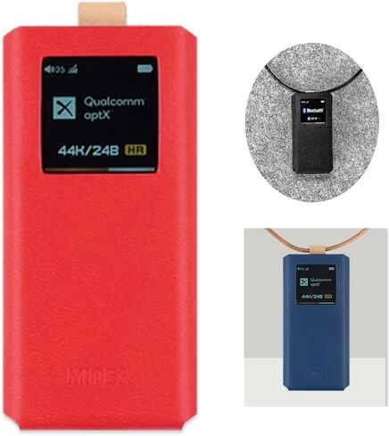 حافظة ميتري لجهاز FiiO BTR7، غطاء جلد صناعي إيطالي مصنوع يدويًا مع حبل قلادة لـ BTR-7 (كحلي) in Kuwait