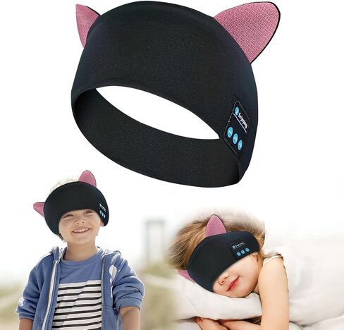 Joythink Kids Bluetooth Headband Headphones Sleep Mask سماعات لاسلكية مدمجة في مكبر صوت رفيع للأطفال قابل للتعديل سماعة رأس رياضية للنوم للفتيات والأولاد الصغار ودراسة السفر بالطائرة in Kuwait