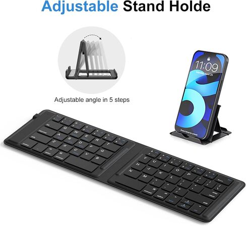 OMOTON Foldable Bluetooth Keyboard, Wireless Folding Keyboard, Multi-Device and Rechargeable, Portable Keyboard for iPhone, iPad, Android, Windows Laptop, Desktop, Tablet and PC (White Pink) in Saudi Arabia