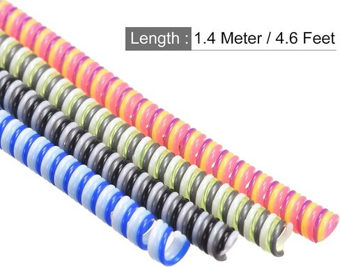Flexible Cable Organizer Spiral Cable Protector Cable Wire Wrap, [for Cord Management] - ID 3 mm/OD 4mm / 1.4M / Pink, White, Green, Black in Saudi Arabia