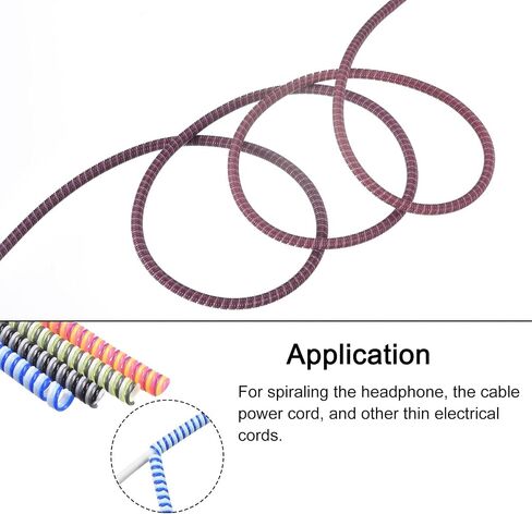 Flexible Cable Organizer Spiral Cable Protector Cable Wire Wrap, [for Cord Management] - ID 3 mm/OD 4mm / 1.4M / Pink, White, Green, Black in Saudi Arabia