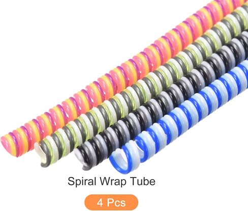 Flexible Cable Organizer Spiral Cable Protector Cable Wire Wrap, [for Cord Management] - ID 3 mm/OD 4mm / 1.4M / Pink, White, Green, Black in Saudi Arabia