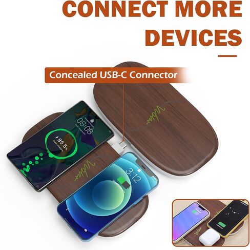 شاحن لاسلكي سريع، قاعدة شحن لاسلكية مزدوجة بقدرة 20 وات كحد أقصى متوافقة مع هواتف Apple iPhone 15/14/13/12/Pro Max/Pro/Plus، AirPods pro/2/3، شاحن هاتف لاسلكي لهاتف Samsung Galaxy S24/S23/S22 in Saudi Arabia
