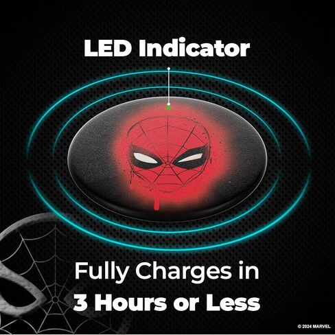 Marvel Spider Man Wireless Charging Pad - 10 Watt Wireless Charging Station with LED Indicator for Qi Enabled Devices- Spiderman Gifts for Men, Women, and all Fans of Spiderman Stuff (Spiderman Web) in Saudi Arabia