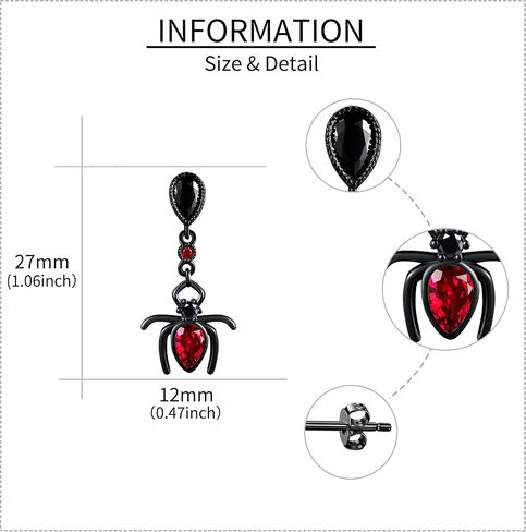 Scorpion Earrings Sterling Silver Scorpion Heart Dangle Earrings Scorpion Punk Valentine's Day Jewelry Gifts for Women in Kuwait