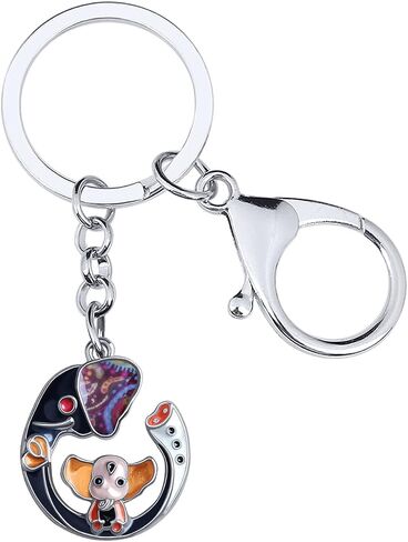 Zinc Alloy Elephant Keychain Rhinestones Keyring Car Key Purse Jewelry Gifts for Women Girls Charms (Silver Plated Multicolor) in Saudi Arabia