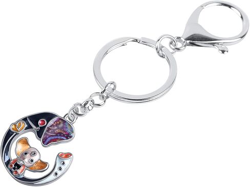 Zinc Alloy Elephant Keychain Rhinestones Keyring Car Key Purse Jewelry Gifts for Women Girls Charms (Silver Plated Multicolor) in Saudi Arabia