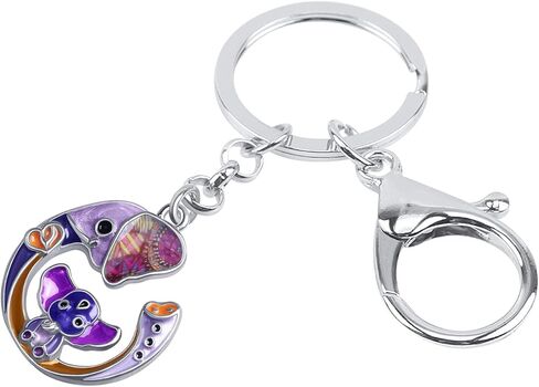 Zinc Alloy Elephant Keychain Rhinestones Keyring Car Key Purse Jewelry Gifts for Women Girls Charms (Silver Plated Multicolor) in Kuwait