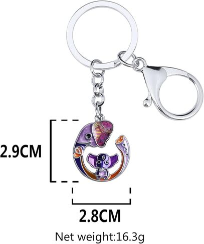 Zinc Alloy Elephant Keychain Rhinestones Keyring Car Key Purse Jewelry Gifts for Women Girls Charms (Silver Plated Multicolor) in Kuwait