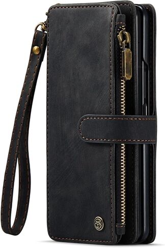 SaharaCase Indy Series Wallet Case for Samsung Galaxy Z Fold6 - Multifunctional Design, Precise Cutouts, Vegan Leather and TPU Materials - Scorpion Black in Saudi Arabia