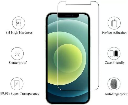 حافظة لهاتف ZTE Nubia Red Magic 9 Pro + واقي شاشة زجاجي مقوى - غطاء حماية من مادة TPU من السيليكون الشفاف الناعم المرن المقاوم للصدمات (أسود) in Kuwait