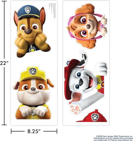 ملصق حائط من Paw Patrol Chase - ملصق حائط من الفينيل مقاس كبير 21 بوصة لديكورات غرفة النوم - ديكور غرفة Paw Patrol قابل للتقشير واللصق in Kuwait