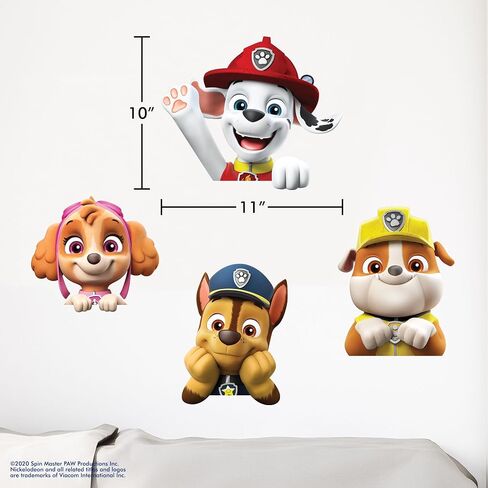 ملصق حائط من Paw Patrol Chase - ملصق حائط من الفينيل مقاس كبير 21 بوصة لديكورات غرفة النوم - ديكور غرفة Paw Patrol قابل للتقشير واللصق in Kuwait