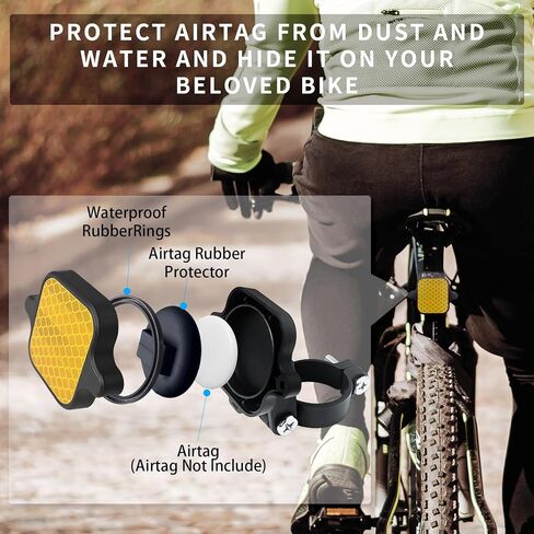 AirTag Bike Mount, Hidden Bicycle Stem Cap Mount for AirTag, Anti-Theft Bike GPS Tracker Accessory Waterproof AirTag Holder for Bicycles Reflector Apple Tag Holder with Screws and Driver, RED in Saudi Arabia