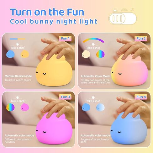 WANIDEA Night Light for Kids, 7 Color RGB Changing Owls Kids Night Light, Cute Silicone Owls Nightlight for Baby and Toddler Gifts, Kawaii Bedside Lamp for Sleep Aid, Breastfeeding in Saudi Arabia