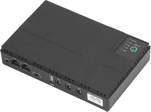 Uninterruptible Power Supply 5V 9V 12V POE 15V 24V Output Overcharge Battery Backup UPS ABS PC 8800mAh 85-265V Input Wide Application for Phone (US Plug) in Saudi Arabia
