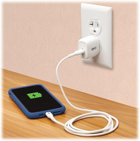 شاحن حائط USB من تريب لايت USB C بقوة 18 وات لشحن GaN Tech مع كابل Lightning (U280-W01-18C1-K) in Saudi Arabia