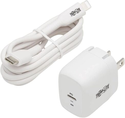 شاحن حائط USB من تريب لايت USB C بقوة 18 وات لشحن GaN Tech مع كابل Lightning (U280-W01-18C1-K) in Saudi Arabia