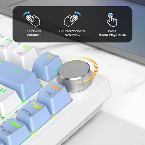 75% Wireless Creamy Pink Mechanical Keyboard, Hot Swappable Custom Keyboard, RGB Backlit Gasket Gaming Keyboard, 2.4G/BT5.0/USB-C Mechanical Keyboard, Pre-lubed Linear Gray Cream Switches in Saudi Arabia