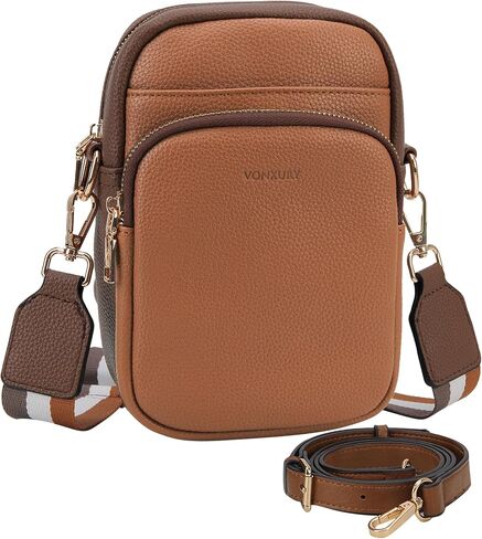 VX VONXURY Zip Cell Phone Bag, Small Fashion Women Crossbody Purse with 2 Removable Shoulder Straps and 3 Card Slots in Saudi Arabia