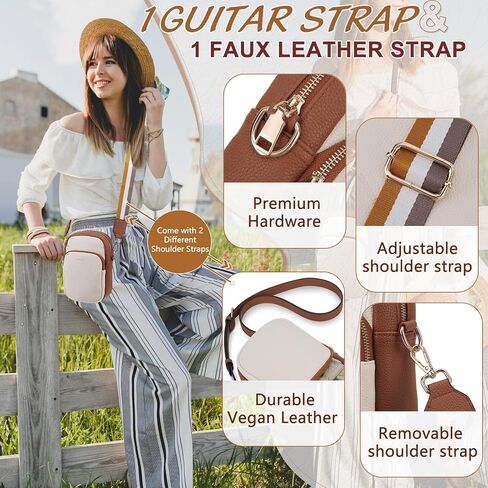 VX VONXURY Zip Cell Phone Bag, Small Fashion Women Crossbody Purse with 2 Removable Shoulder Straps and 3 Card Slots in Saudi Arabia