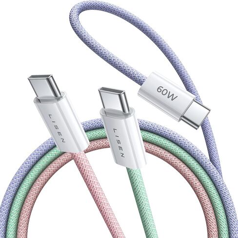 كابل USBC إلى USBC، كابل 60 وات C إلى C شحن سريع 5 حزم [3.3+3.3+6.6+6.6+10FT] كابلات USB C لأجهزة iPhone 15/15 Pro/15 Plus/15 Pro Max iPad Mini Pro Air MacBook Air Pro Samsung S23/S22 بكسل ال جي in Saudi Arabia