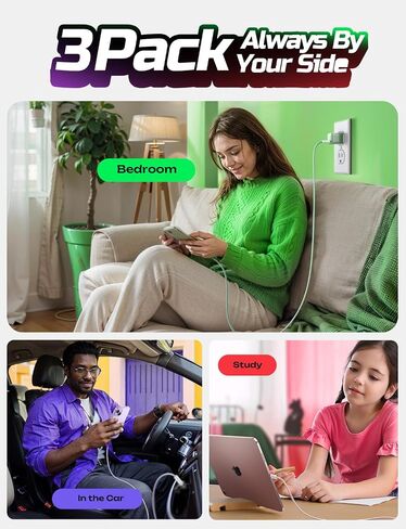 كابل USBC إلى USBC، كابل 60 وات C إلى C شحن سريع 5 حزم [3.3+3.3+6.6+6.6+10FT] كابلات USB C لأجهزة iPhone 15/15 Pro/15 Plus/15 Pro Max iPad Mini Pro Air MacBook Air Pro Samsung S23/S22 بكسل ال جي in Saudi Arabia
