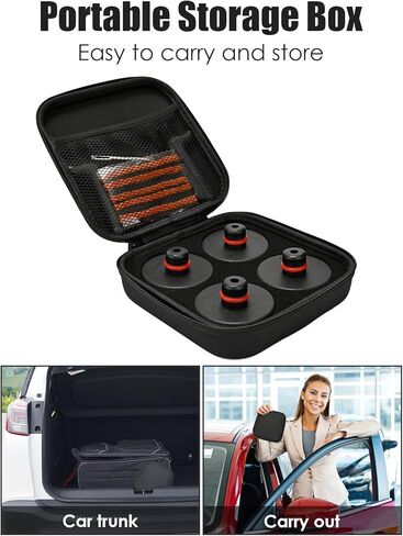 وسائد رفع الرافعة من DEDC لطراز Tesla 3/Y/S/X - 4 قطع من كرات الرافعة المطاطية غير القابلة للانزلاق مصممة لتناسب نقاط مقبس Tesla، إلى جانب أدوات إصلاح الإطارات مع صندوق تخزين - ملحقات ممتازة لأصحاب Tesla in Kuwait