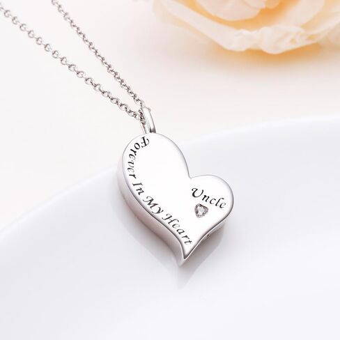 Ladytree Cremation Urn Necklace for Ashes 925 Sterling Silver Forever in My Heart Keepsake Memorial Pendant Waterproof Urn Jewelry Gift for Women Men in Kuwait