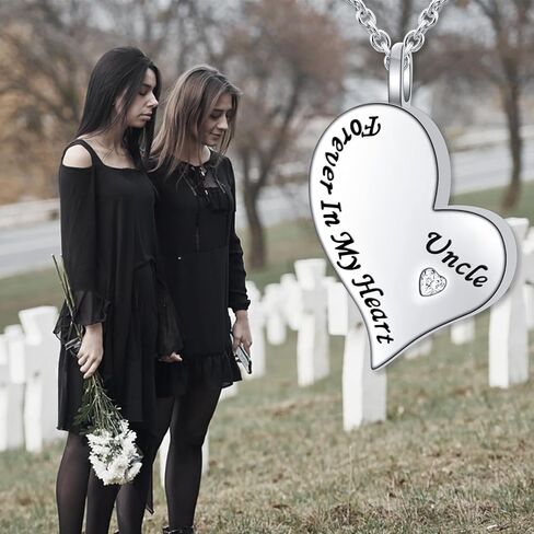 Ladytree Cremation Urn Necklace for Ashes 925 Sterling Silver Forever in My Heart Keepsake Memorial Pendant Waterproof Urn Jewelry Gift for Women Men in Kuwait