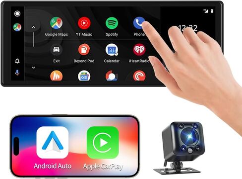 VSYSTO Portable Car Stereo, Support Wireless Apple Carplay & Android Auto, 10.26" Touchscreen WiFi Truck Dash Cam with 2K +1080P Camera for Semi Trailer Van Tractor RV (Black-B) in Kuwait