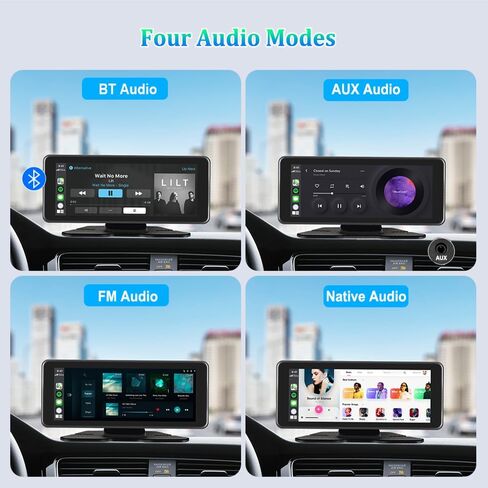 VSYSTO Portable Car Stereo, Support Wireless Apple Carplay & Android Auto, 10.26" Touchscreen WiFi Truck Dash Cam with 2K +1080P Camera for Semi Trailer Van Tractor RV (Black-B) in Kuwait