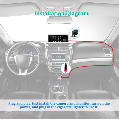 VSYSTO Portable Car Stereo, Support Wireless Apple Carplay & Android Auto, 10.26" Touchscreen WiFi Truck Dash Cam with 2K +1080P Camera for Semi Trailer Van Tractor RV (Black-B) in Kuwait
