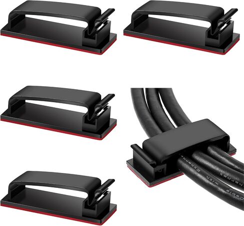 20 Pack Cable Management Clips Large Black Adhesive Cable Clips 1.8‘’Large Cable Organizer Clips Cord Holder for Under Desk, Car, Wall, TV PC Ethernet Cable in Saudi Arabia