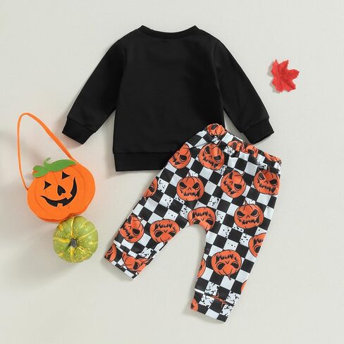 Ynibbim Halloween Baby Boy Girl Outfit Pumpkin Shirts & Pants Newborn Infant Long Sleeve Sweatshirts Toddler Clothes Set in Saudi Arabia