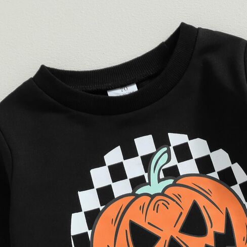 Ynibbim Halloween Baby Boy Girl Outfit Pumpkin Shirts & Pants Newborn Infant Long Sleeve Sweatshirts Toddler Clothes Set in Saudi Arabia