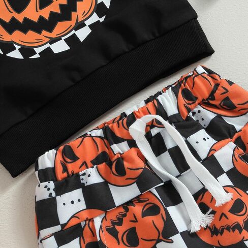 Ynibbim Halloween Baby Boy Girl Outfit Pumpkin Shirts & Pants Newborn Infant Long Sleeve Sweatshirts Toddler Clothes Set in Saudi Arabia
